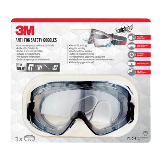 3M Scotchgard Vollsicht Schutzbrille Anti-Beschlag Ausrüstung #2891C1